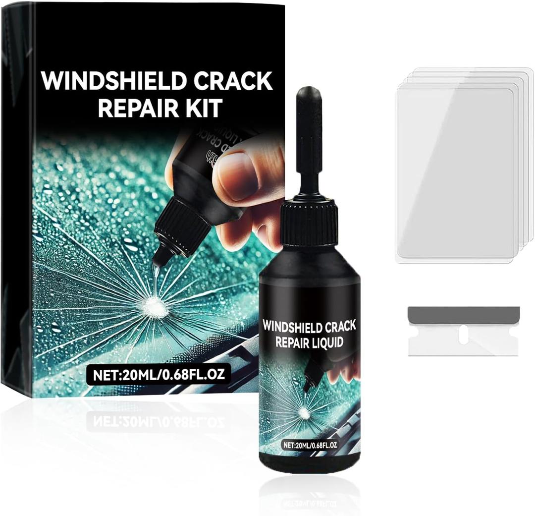 Windshield Crack Repair Kit,2025 New Cracks Gone Glass Repair Kit,Premium Car Windshield Crack Repair Fluid Automotive Windscreen Tool,Quick Fix Windshield & Glass Repair Tool