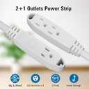 K KASONIC - 50-Feet 3 Outlet Extension Cord, UL Listed, 16/3 SJTW 3-Wire Grounded, 10 Amp 125 V 1625 Watts, Multi-Outlet Indoor/Outdoor Use, White