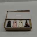 DAZONGE Halloween Decor Indoor, Set of 3 Ceramic Ghosts with Witch Hats, Cute Spooky Ghost Figurines for Mantel, Shelf & Tabletop Decor, Halloween Decorations