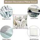 4 x COMMINY Brown White Grey Pillow Covers 18x18 Set of 6 Flower Throw Pillow Cover for Couch Modern Decorative Watercolor Floral Cushion Cover for Sofa Bedroom Living Room Farmhouse Home Decor