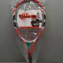 Wilson Federer Adult Recreational Tennis Racket - Grip Size 3 - 4 3/8", Red/White/Black