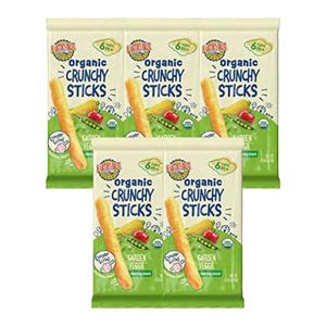 Earth's Best Organic Baby Food, Dissolvable Teething Snack for Babies 6 Months and Older, Garden Veggie Crunchy Sticks, .56 oz Pack (Pack of 5) BB 7/31/26