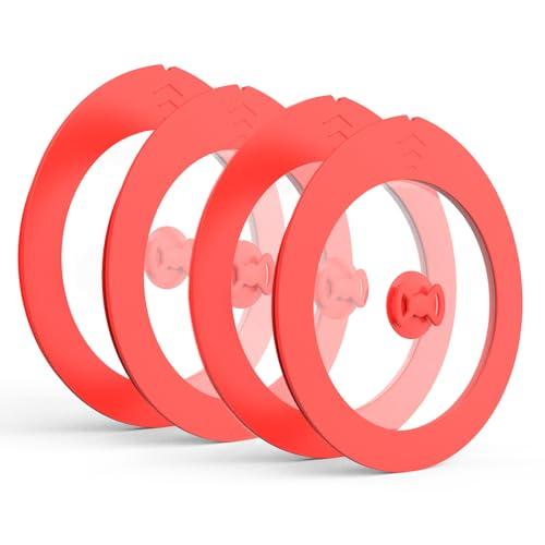 4 Pack Replacement Lids for Pyrex 7201-PC 4 Cup Glass Containers Mixing Bowl Silicone Storage Cover Leakproof Red