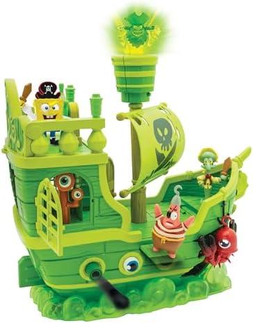 Spongebob Squarepants Movie: The Search for Squarepants - The Flying Dutchman’s Ship Playset with 6 Exclusive Figures, Lights, Motion & Hidden Features for Kids Ages 3+