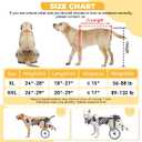 Large Dog Wheelchair for Back Legs with Multi-Function Pet Lift, Wheelchair for Dogs Thickened, Adjustable Back Leg Dog Wheel Chair, Dosg Carts with Wheels for Disabled Hind Legs