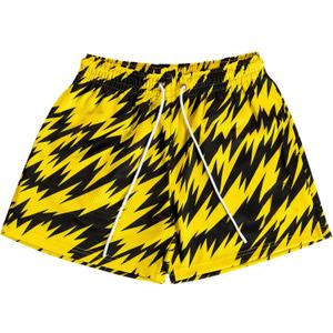 DIOTSR Mens Art Graphic Basketball Shorts Casual Athletic Running Shorts Cool Streetwear Designer Shorts Drawstring (Small, 03 Art Black&yellow)