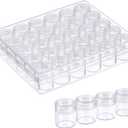 Blulu 30 Grids Bead Organizer Bead Containers Diamond Art Painting Storage with Lid Clear Plastic Small Storage Jars Diamond Painting Accessory Box for DIY Craft Jewelry Seeds(1.15 x 1 Inch)
