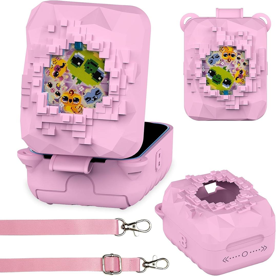 2 x Silicone Case for Bitzee Magicals Interactive Toy Digital Pet, Protective Skin Cover for Bitzee Magicals Virtual Electronic Digital Pet Accessories (Pink)