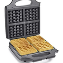 BELLA 4 Slice Non-Stick Belgian Waffle Maker, Fluffy Restaurant-Style Waffles in Under 6 Minutes, Quickly Makes 4 Large 4 x 4.5 & 1.2 Thick Waffles, Easily Wipe and Clean, Stainless Steel/Black