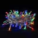 Multicolor Christmas String Lights - 100 LED String Lights Plug in for Tree, Bedroom, Party, Wedding, Indoor/Outdoor Christmas Decorations, 8 Feet Clear Wire, 8 Modes & Memory Function, Connectable