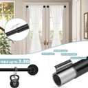 Black Magnetic Curtain Rod for Door:Magnet Curtain Rods for Classroom Whiteboard,Small Adjustable Magnetic Towel Bar,Tool-Free French Magnet Pole with Leather Protective Cover No Drilling 16-28"