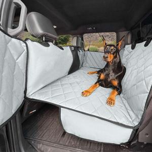 4Knines Back Seat Extender for Dogs Hard Bottom w/EZ Door Guard Grey XL