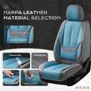 Coverado Seat Covers, Car Seat Covers Full Set, Leather Seat Covers for Cars, Car Seat Protector, Gray Car Seat Covers Front Seats and Back Seats Universal Fit for Most Cars Blue