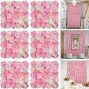 Flowers Wall Backdrop 6PCS 16.5x16.5 Inch Floral Wall Panel Artificial Silk Rose Decor Ideal for Wedding Celebrations, Festive Party Backdrops, and Elegant Home Decor
