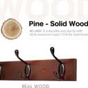 Coat Rack Wall Mount - 24 Inch with 6 Coat Hooks, Wall hat Hanger, Coat Racks, Walnut, Pack of 2
