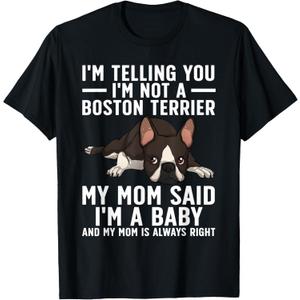 Cute Boston Terrier Dog Art for Men Women Kids Terrier Lover T-Shirt, Men, S