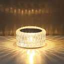 Portable Crystal LED Table Lamp, 3-Levels Brightness Desk Lamp,3 Color Touch Control Rechargeable Lamp for Bedroom Living Room Decor (3 Color)