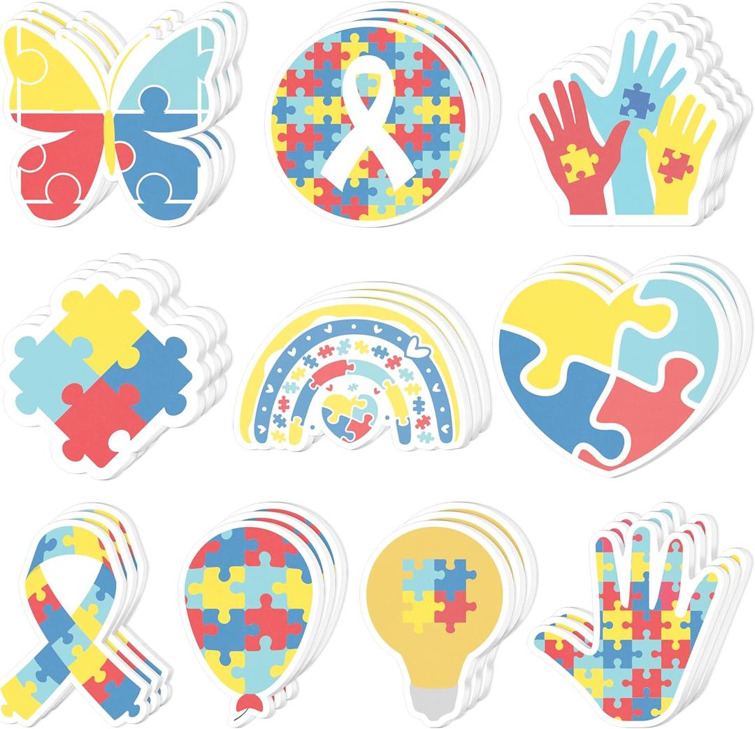 CJiangpo 30Pcs Autism Awareness Sticky Notes Pads, 600 Sheets Colorful Puzzle Pieces Self Stick Notepad Memo Pads Autism Inspirational Page Marker Gift for Women Men Kids Classroom Prizes Party Filler CJiangpo 30Pcs Autism Awareness Sticky Notes Pads, 600 Sheets Colorful Puzzle Pieces Self Stick Notepad Memo Pads Autism Inspirational Page Marker Gift for Women Men Kids Classroom Prizes Party Filler