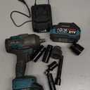 Cordless Impact Wrench, Power Impact Wrenches electric wrench 1/2 inch, 740 Ft-lbs(1000/1600 N.m), Six Adjustable Speed, w/ 2 Battery, 5 sockets, 1 glove, 1 extension rod, 2 pins, 2 holsters (1600Nm)