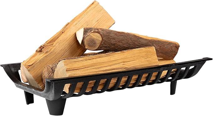 AGTEK 24 inch Fireplace Log Grate Heavy Duty Solid Steel Fire Grates Wood Stove Chimney Burning Rack Holder