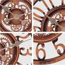 WrtmyR Outdoor Wall Clock Waterproof, 12 Inch Silent Non-Ticking Battery Operated Outside Clock, Decor Clock for Patio, Pool, Garden, Fence, Porch, Lanai, Farmhouse Decor (Red Copper)