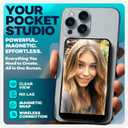 Selfie Monitor Screen for iPhone & Android Magnetic Wireless Vlog Screens for Back Camera, 4K Mirroring External Monitors, Content Creator Cell Phone Accessories with Bluetooth Remote