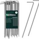 FEED GARDEN 7 Inch Tent Stakes 18 Pack Yard Inflatable Stakes for Outdoor Decorations Metal Pegs Heavy Duty Garden Hooks Camping Tent Spikes for Canopies, Tarp and Outdoor Christmas Decorations