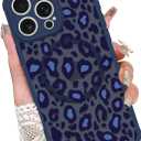 KANGHAR Case for iPhone 16 Pro Blue Leopard Printed Pattern Cute Cheetah [Compatible with Magsafe] Protective Magnetic Case for Girls Women 6.3"