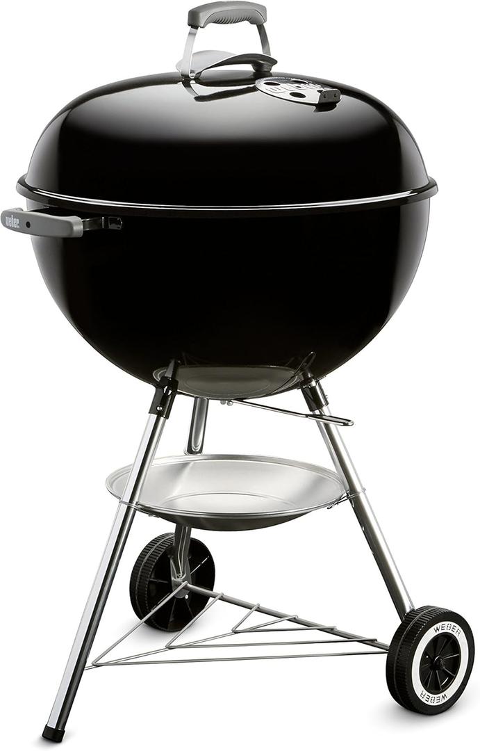 Weber Original Kettle Charcoal Grill, 22-Inch, Black  Classic Outdoor BBQ Grill with OneTouch Cleaning System & Precise Temperature Control Dampers