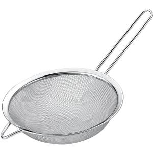 6.3" Fine Mesh Strainer with Stainless steel handle - Sieve Fine Mesh Stainless Steel - Ideal to Sift Flour, Icing Sugar, Fruits and Vegetables.
