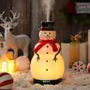 Rossesay Christmas Essential Oil Diffuser 120ml Ceramic Snowman Aromatherapy Humidifier, Holiday Diffuser Gift, Xmas Stocking Stuffer, Cute Tabletop Christmas Decoration for Home Office Winter (White, Red, Black)