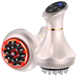 Lymphatic Drainage Massager, Anti Cellulite Massage Tool For Belly & Thigh Stretch Marks & Cellulite Reduction, Handheld Massage tools for Sciatica Nerve, shoulder, Hip, Muscle, Low Back Pain Relief (Silvery)