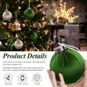 Christmas Tree Ornaments Velvet Ball - Xmas Tree Decorations Balls, Shatterproof Christmas Bulbs Decorations Set, Multicolor Green Brown Neutral, 80MM 3.15 Inch (15PCS)