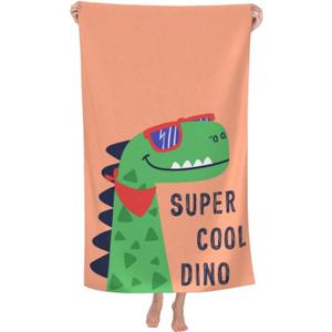 Cool Dinosaur Beach Towel Quick Dry Microfiber Towel Lightweight Large Swimming Towel for Travel Pool Camping Super Absorbent Soft Beach Towel for Women Men Girls Boys 52x32 Inches