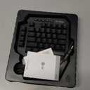 HUO JI Wireless One Handed Mechanical Gaming Keyboard, 6 Onboard Macro Keys, 2.4Ghz and USB-C Wired Dual Mode, RGB Led Backlit Blue Switch, Wrist Rest, Durable Battery