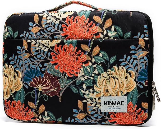 Kinmac 360 Heavy Duty Protective Laptop Computer Sleeve case Bag Cover with Handle for MacBook Pro 14 inch,14 inch-14.4 inch HP Lenovo Dell ASUS Acer Laptop (Banana Leaf) (13.5 inch-14 inch)