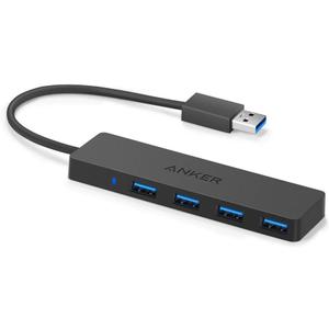 Anker USB Hub 4 Ports with 5Gbps Data Transfer, Multiple USB 3.0 Hub, USB Splitter for Laptop, Extender for A Port Laptop, PC, Desktop and More [Charging Not Supported](0.7 ft USB-A)