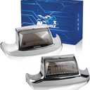NTHREEAUTO 2PCS Front Rear Smoked Fender Light LED Fender Tip Tail Lights Compatible with Harley Road King Electra Glide Ultra Classic Heritage Softail Touring FLHR FLSTC FLHTC FLHTCU (Smoke Lens)