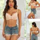 Women's Balconette Lace Bra Sexy Unlined Sheer Bras Demi See Through Underwire Lift Bralette