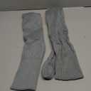 Buauty Women's Cable Knitted Boot Socks Extra Long Thigh High Winter Stockings Over Knee Leg Warmers (Grey-pure)