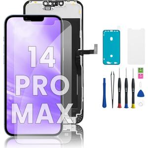 EXW for iPhone 14 PRO MAX Screen Replacement 6.7" Full HD LCD Display Digitizer, Quality Touch Screen with Repair Tools, Waterproof Seal & Protector  Compatible with A2894, A2651, A2893, A2896, A2895