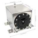 GSTP Universal 1 Gallon 4L Fuel Cell Tank with Cap and Level Sender Polished Aluminum Silver
