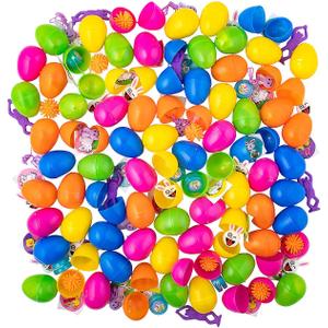Fun Express Plastic Easter Eggs Bulk 1000 Prefilled with Toys - Treasure Box Toys for Classroom Prizes, Party Favors for Kids 4-8, Goodie Bag Stuffers & Birthday Party Supplies | Pinata Fillers