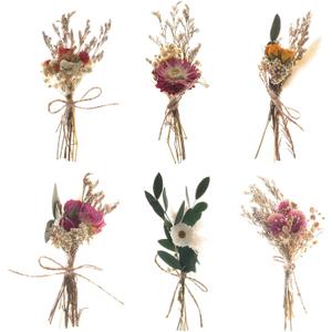 Fumwase 6Pcs Mini Dried Flower Bouquet Natural Real Flowers for Crafts Boho Dried Flowers Bulk Small Dried Flowers for Vase Dried Wildflowers for DIY Photo Props Gift Wedding Decor