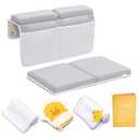 Bath Kneeler and Elbow Rest Pad, 1.75 inch Extra Thick Baby Bath Kneeling Pad and Elbow Pad for Bathtub. Bath Tub Elbow Pad with Infant Toy and Baby Accessories Organizer, Grey (Large, Gray)