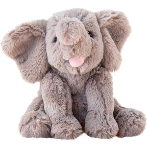 Hopearl Adorable Plush Calf Elephant Toy Floppy Elephish Ultra Soft Stuffed Animal for Boys Girls Kids Toddlers, Gray, 9''