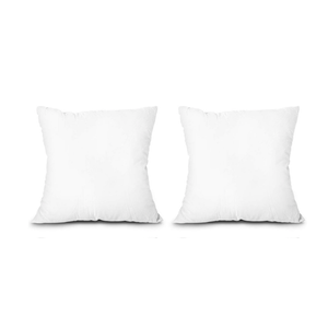 EDOW Throw Pillow Inserts, Set of 2 Lightweight Down Alternative Polyester Pillow, Couch Cushion, Sham Stuffer, Machine Washable. (White, 18x18)
