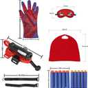 Web Shooter + Cape + Felt Mask Toys for Boys, Bracelet Wrist Launcher, Children Boy Party Toy, Cosplay Costumes Birthday Gift for Kids 4 5 6 7 8 9 10 Years Old