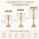 12 Pcs Gold Wedding Centerpieces for Tables Crystal Flower Stand