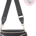 Bum Bag Pure Colour Crossbody Bags for Women,Spacious Purse Fanny Packs Belt Oversized (Colour Bum Bag-Black)